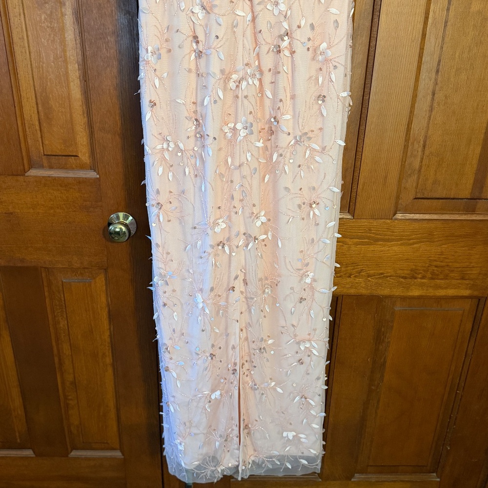 NWT Theia Romina Beaded Column Gown in Powder Blush size 10 - Picture 8 of 15